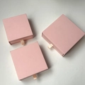 Three pink sliding jewelry boxes with satin ribbon pulls in various sizes - Pink Drawer Box / Small (Inner 7.5x7.5x2.8cm)