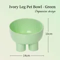 Muntgroene verhoogde voerbak met vier poten voor katten en honden, 14 cm diameter - 450ml/Olifantenpoot Stijl / Groen