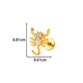 Goldener Titan-Skorpion-Ohrstecker mit klarem Oval-Edelstein, Größe 0.81x0.61cm groß - Skorpion-Stil (T2580-10#) / Gold