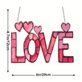 Pink and red LOVE mosaic acrylic suncatcher with heart charms for wall hanging art - LOVE Hearts-OPP Bag