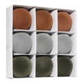 Set di 9 palline di Natale floccate da 8 cm in marrone, grigio e verde scuro - Stile 9 (Marrone/Grigio/Verde Scuro)