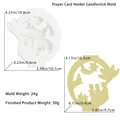 Silicone prayer candle holder mold for DIY resin art with moon and stars patterns - Prayer Insert Plate Mold