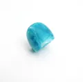Minimalist chunky dome ring set featuring blue and white marble acrylic pattern - One Size / Lake Blue (Marbled)