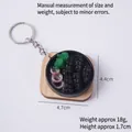 Miniature realistic black pepper beef teppanyaki food keychain with broccoli detail - Black Sea Cucumber Teppanyaki - Keychain