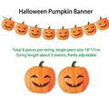Striscione di zucca di Halloween con 8 pezzi e corda da 3m per decorazioni festa - Striscione Testa di Zucca WE