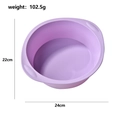 Purple silicone round cake mold with 24cm width and 22cm height dimensions - Large Round (Purple)
