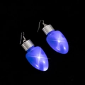 Orecchini a lampadina blu luminosi con luce LED e ganci in metallo per Natale - Orecchini Blu