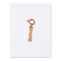 Gold plated brass bamboo style letter pendant with spring ring clasp for women - Letter I