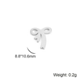 Polished silver stainless steel bow pendant measuring 8.8x10.6mm and weighing 0.2g - Steel Color Bow Style 1