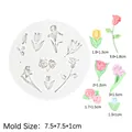 Witte siliconen vorm voor fondant en klei met zes gedetailleerde bloementexturen - Nr. 1 (7.5*7.5*1cm) / Grijs