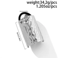 Silver metal hair ring with hammered texture and elastic band for ponytails - Silver