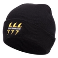 Berretto classico in maglia nera per sport invernali con logo ricamato - M (56-58cm) / Nero