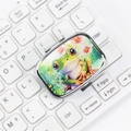 Portable silver metal pill box with cute cartoon frog illustration and 2 compartments - Style 2-Frog