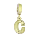 Minimalistischer goldener Titanstahl-Buchstabe C Anhänger mit glatt polierter Oberfläche - Buchstabe C