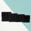 Black velvet jewelry storage pouch set with button closure in four graduated sizes - Snap Button Style / 7*7cm / Black