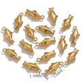 Golden dolphin charm in stainless steel for DIY jewelry making, size 13x6mm - Fish / Gold