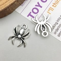 Vintage silver alloy spider charm pendant for DIY jewelry making and craft projects - Antique Silver Spider Charm