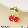 Ciondolo a forma di ciliegia rossa in acciaio inossidabile dorato per gioielli DIY - Stile Ciliegia Compatto (KLJ9622-ZLA)