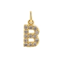 Elegant gold letter B pendant with pave-set cubic zirconia for personalized jewelry - Letter B Pendant / Gold