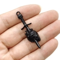 Skull Sword Piercing Black Heart Style