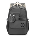Dunkelgrauer minimalistischer Laptop-Rucksack mit viel Platz und kleiner Rundtasche - 49*35*23cm / Dunkelgrau