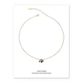 18K gold-plated brass necklace featuring light blue, red, and purple zircon pendants - Three Zirconia Pendant Necklace