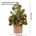 Mini albero di Natale a LED con pigne e bacche rosse in base marrone, 32 cm - Marrone Scuro