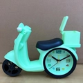 Mint green and black motor scooter shaped alarm clock with creative bedside design - Green Scooter Alarm Clock