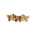 Elegant gold metal hair clip featuring three vintage-style butterflies with detailed texture - Gold Triple Butterfly