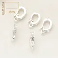 Silberne 14K Gold-Zirkonia Anhänger-Verschlüsse für DIY-Schmuckherstellung - 7.3*12.7mm / Silber