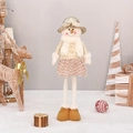 Charming champagne gold Christmas snowman plush figurine with sequins and long legs - Snowman