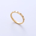 Minimalist 18K gold honeycomb ring featuring sparkling hexagonal pavé zircon settings - US 5 / Gold
