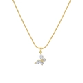 Exquisite goldene Schmetterlingskette mit funkelndem weißem Zirkon für Damen - Schmetterlingsform Stil (MY2495-4)