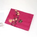Magenta embroidered floral shawl in breathable fabric for beach and travel - 170x90cm / Rose Red