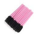 Disposable pink and black spoolie brush for eyelashes and eyebrows grooming - Pink Handle - Black Bristles