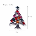 Antique silver Christmas tree brooch with multicolored rhinestones, 4.3cm height - xz4597 Retro Christmas Tree