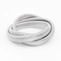 Minimalist silver stretch snake chain bracelet with unique twisted braided metal design - 20cm / Steel