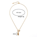 Collana minimalista in acciaio inossidabile placcato oro 18K con ciondolo gesto mano - Collana con Ciondolo Gesto della Mano (N725)