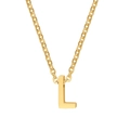 Minimalist gold titanium necklace featuring a sleek geometric uppercase letter L pendant - Letter L / Gold