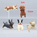 Miniature resin puppy figurines for cup edges and desktop decor, varied dog breeds - Set of 5 Dogs