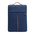 Funda para portátil azul marino con asa naranja y forro de vellón protector suave - 11/12 Pulgadas / Azul