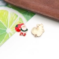 Christmas Santa Claus alloy oil drip charms with gold plating for DIY jewelry making - 1Pc Enamel Santa Claus Charm - 21x23mm