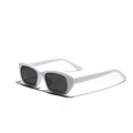 Retro sunglasses with wide white frames and dark polarized lenses for men and women - White Frame Gray Lens