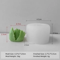 3D succulent silicone mold for DIY candles with dimensions 4.3x4.1x2.9cm and 36g weight - Cactus J-0689