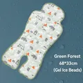 Coussin de refroidissement en gel pour poussette avec motif forêt verte 68x33cm - Type standard / Forêt Verte