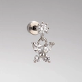 Titanium steel butterfly stud earring featuring shimmering crystal zircons for ear piercing - Zircon Butterfly (A05-6#)