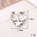 Macro di cristallo a cuore da 1,8cm con montatura in metallo a 4 griffe e peso di 2,5g - 18mm Strass a Griffe Cuore
