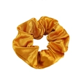 French style satin jumbo scrunchie in golden yellow with premium silk texture finish - Gold