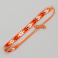 Böhmisches Perlenarmband mit rot-orangefarbenen Mustern und verstellbarer Kordel - Rot Orange Farbverlauf (MG-B23081101A)