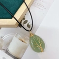Green crystal teardrop tree of life pendant necklace with golden wire wrapping - Pendant Only / Green Aventurine Gold